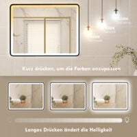 LED Badezimmerspiegel dimmbar Anti-Beschlag 80x60cm schwarz