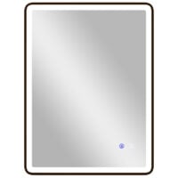 LED Badezimmerspiegel dimmbar Anti-Beschlag 80x60cm schwarz