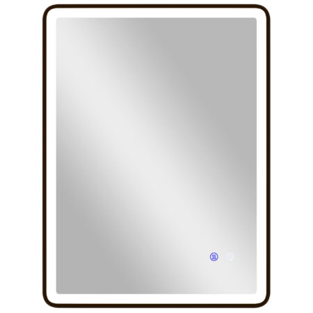LED Badezimmerspiegel dimmbar Anti-Beschlag 80x60cm schwarz