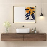 LED Badezimmerspiegel dimmbar Anti-Beschlag 80x60cm schwarz