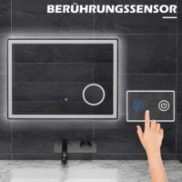LED Badezimmerspiegel beleuchtet mit Touch Antibeschlag Vergrösserung