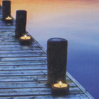 LED Leinwandbild mit Timer und flackerndem Licht 110x55 cm