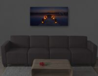 LED Leinwandbild mit Timer und flackerndem Licht 110x55 cm