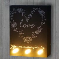 LED Leuchtbild Love beleuchtetes Wandbild 25x20 cm