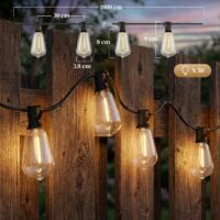 Lichterkette LED Lichtervorhang mit 50 Lichtern für innen und aussen spritzwassergeschützt
