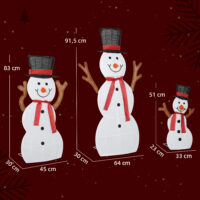 LED Schneemann Familie 3-teilig wetterfest Weihnachtsdeko aussen