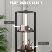 LED Standleuchte mit Eckregal dimmbar warmweiss schwarz