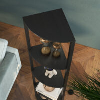LED Standleuchte mit Eckregal dimmbar warmweiss schwarz