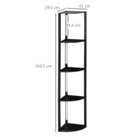 LED Standleuchte mit Eckregal dimmbar warmweiss schwarz