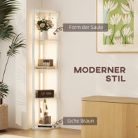 LED Standleuchte mit Regal dimmbar warmweiss Eiche