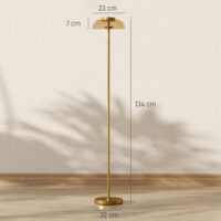 LED Stehlampe warmweiss mit Fussschalter für Wohnzimmer Messing