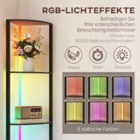 LED Stehlampe dimmbar mit Regal RGB Farbwechsel und Fernbedienung