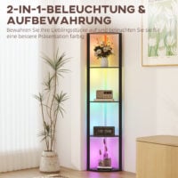 LED Stehlampe dimmbar mit Regal RGB Farbwechsel und Fernbedienung
