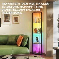 LED Stehlampe dimmbar mit Regal RGB Farbwechsel und Fernbedienung