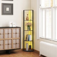 LED Stehlampe dimmbar mit Regal RGB Farbwechsel und Fernbedienung
