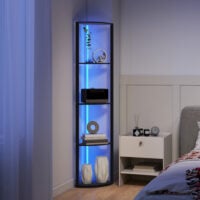 LED Stehlampe dimmbar mit Regal RGB Farbwechsel und Fernbedienung