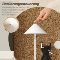 LED Tischlampe wiederaufladbar mit Touchfunktion und USB weiss