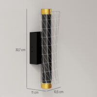 LED Wandleuchte dimmbar für innen Schlafzimmer Metall schwarz