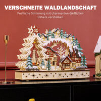 LED Weihnachtsdorf Winterlandschaft mit Waldszene & Häusern