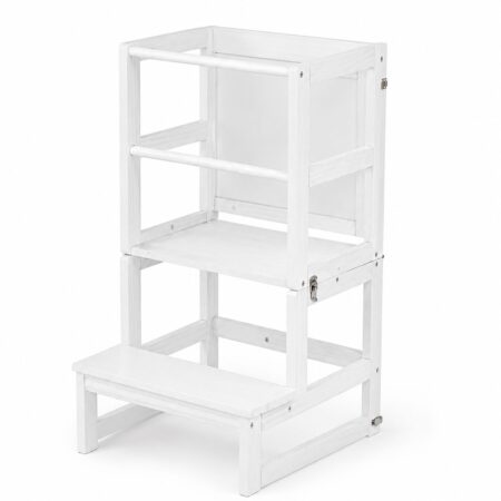 Lernturm 3in1 mit Kreidtafel ab 1 Jahr 45x45x84cm Weiss