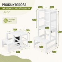 Lernturm 3in1 mit Kreidtafel ab 1 Jahr 45x45x84cm Weiss