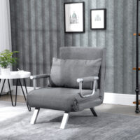 Liegesessel Relaxsessel mit Liegefunktion und Gästebett grau