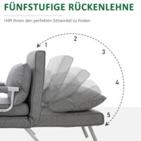Liegesessel Relaxsessel mit Liegefunktion und Gästebett grau