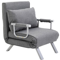 Liegesessel Relaxsessel mit Liegefunktion und Gästebett grau