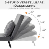 Liegesessel Relaxsessel skandinavisch mit Kissen schwarz natur