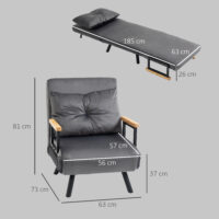 Liegesessel Relaxsessel skandinavisch mit Kissen schwarz natur