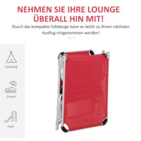 Roter, ergonomischer Liegestuhl mit 5-facher Verstellung.