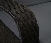 Liegestuhl Carrara Gartenliege Rattan mit Räder Anthrazit Kissen grau