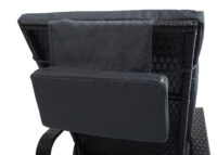 Liegestuhl Carrara Gartenliege Rattan mit Räder Anthrazit Kissen grau