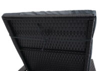 Liegestuhl Carrara Gartenliege Rattan mit Räder Anthrazit Kissen grau