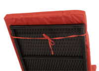 Liegestuhl Carrara Gartenliege Rattan mit Räder Anthrazit Kissen terakotta