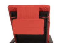 Liegestuhl Carrara Gartenliege Rattan mit Räder Anthrazit Kissen terakotta