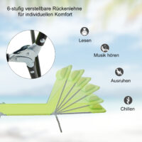 Wetterfester und einfach zusammenklappbarer Liegestuhl.