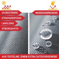 Bequeme klappbare Sonnenliege mit verstellbarer Rückenlehne für Garten und Terrasse.