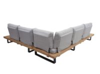 Lounge Gartenmöbel Set aus Akazienholz und Aluminium hellbraun hellgrau
