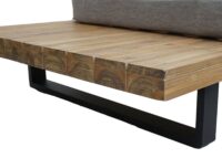 Lounge Gartenmöbel Set aus Akazienholz und Aluminium hellbraun hellgrau