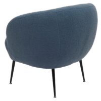 Lounge-Sessel Clubsessel Cocktailsessel Bouclé Stoff Metall blau