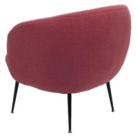 Lounge-Sessel Clubsessel Cocktailsessel Bouclé Stoff Metall purpur-rot