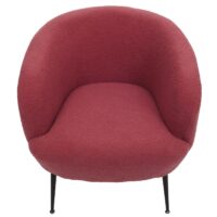 Lounge-Sessel Clubsessel Cocktailsessel Bouclé Stoff Metall purpur-rot