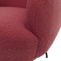 Lounge-Sessel Clubsessel Cocktailsessel Bouclé Stoff Metall purpur-rot