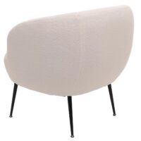 Lounge-Sessel Clubsessel Cocktailsessel Bouclé Stoff Metall weiss