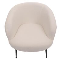 Lounge-Sessel Clubsessel Cocktailsessel Bouclé Stoff Metall weiss