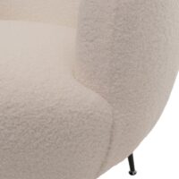 Lounge-Sessel Clubsessel Cocktailsessel Bouclé Stoff Metall weiss