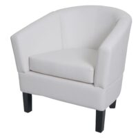 Lounge-Sessel Clubsessel Cocktailsessel Kunstleder weiss