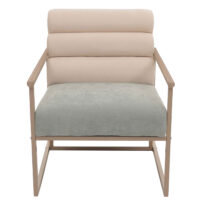 Lounge-Sessel Clubsessel Stoff Metall beige Polster blau-grün