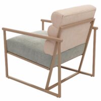 Lounge-Sessel Clubsessel Stoff Metall beige Polster blau-grün